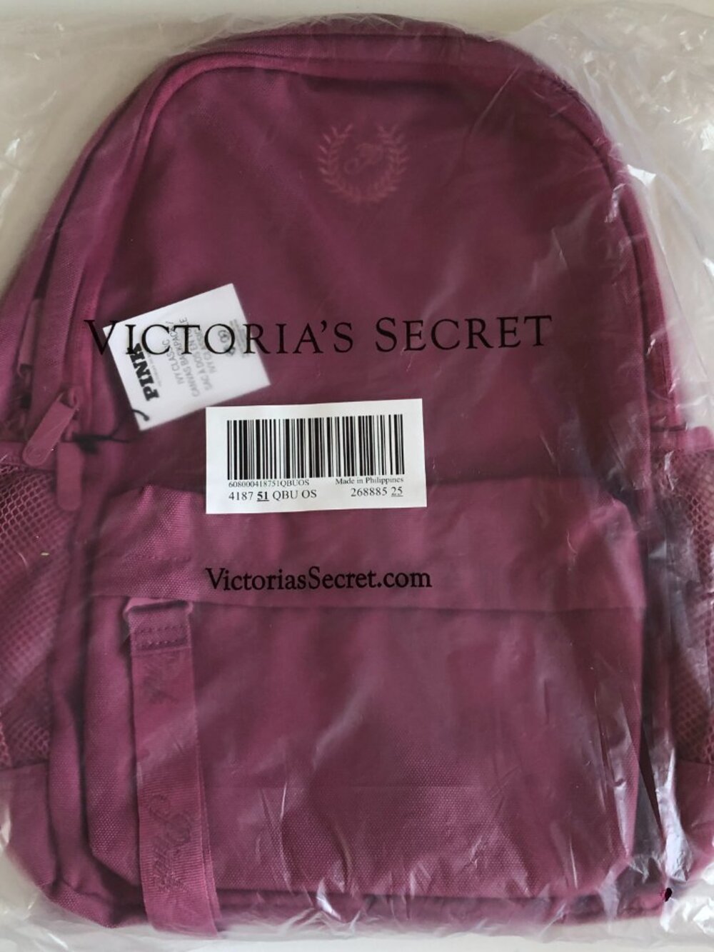 Victoria's Secret PINK Ivy Classic Canvas BACKPACK, Multi-Pockets, Rose Pink - Picture 10 of 11